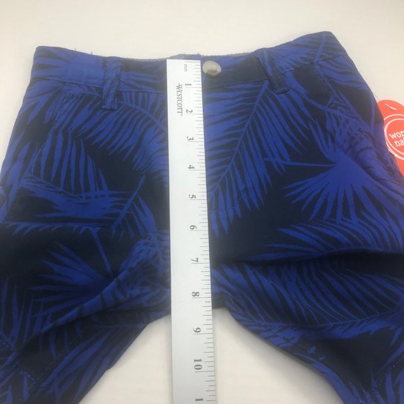 Wonder Nation Boy's Size 7 Adjustable Waist Flat Front Short Blue Palm Leaf New - Picture 11 of 13